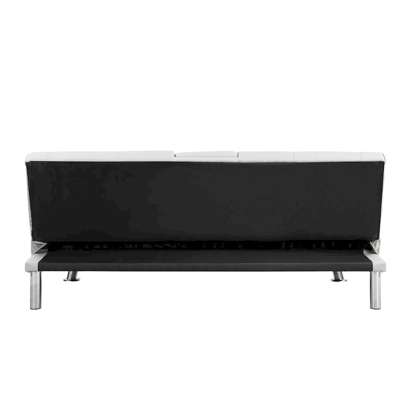 66.1" Multifunctional PVC Loveseat Sofa Bed with Wood Frame