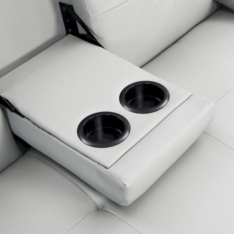 66.1" Multifunctional PVC Loveseat Sofa Bed with Wood Frame