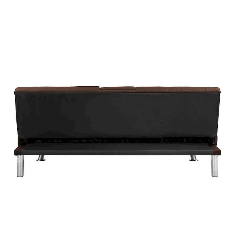 66.1" Multifunctional PVC Loveseat Sofa Bed with Wood Frame