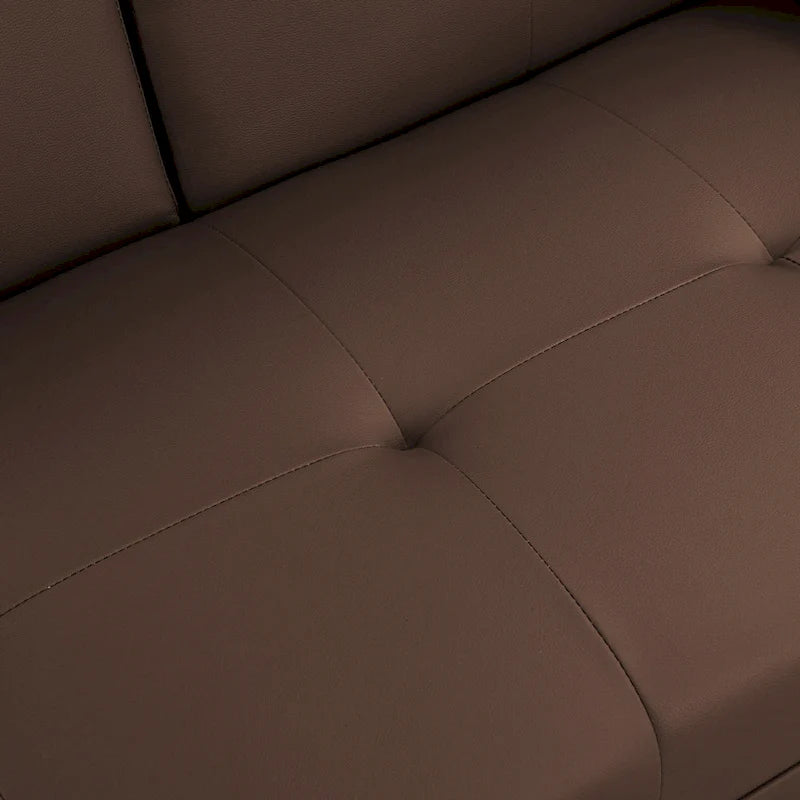 66.1" Multifunctional PVC Loveseat Sofa Bed with Wood Frame