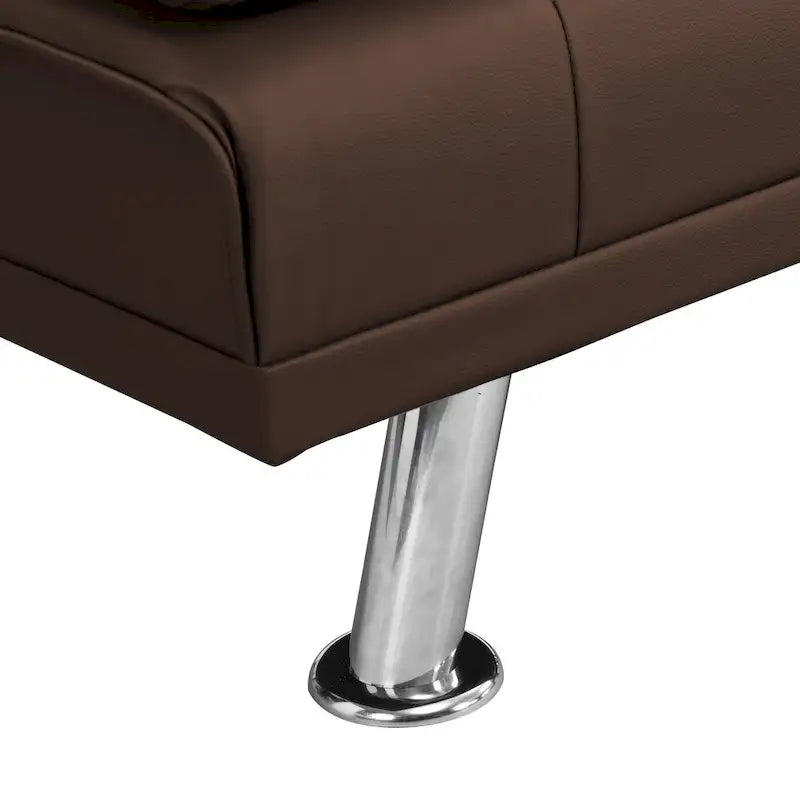 66.1" Multifunctional PVC Loveseat Sofa Bed with Wood Frame