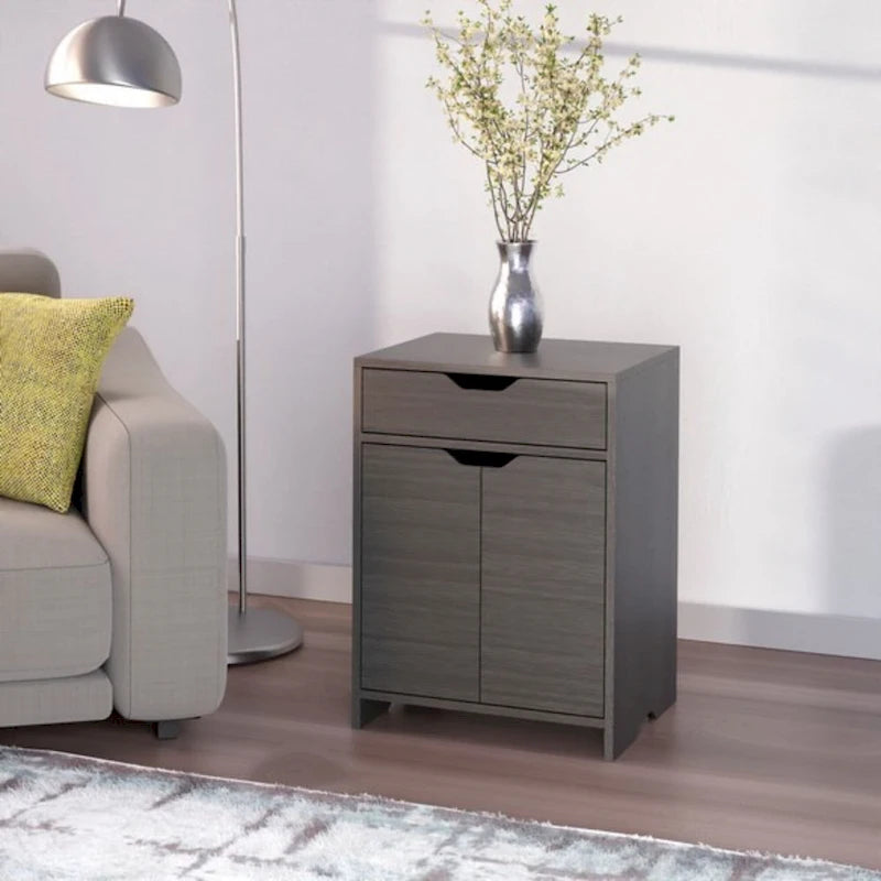 Meuble de rangement à deux étagères avec tiroir - 26.25 - Gris anthracite