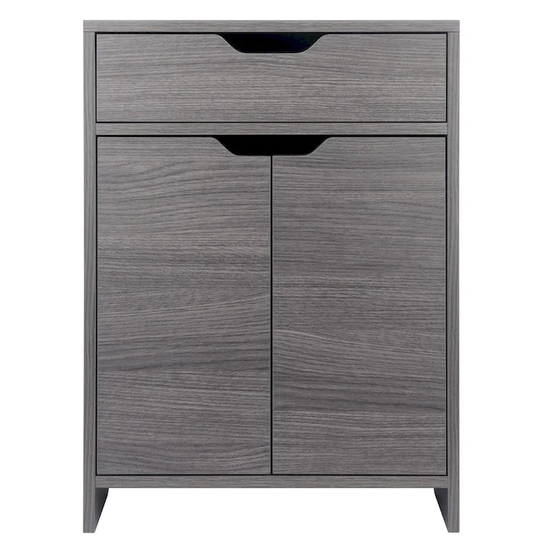 Meuble de rangement à deux étagères avec tiroir - 26.25 - Gris anthracite