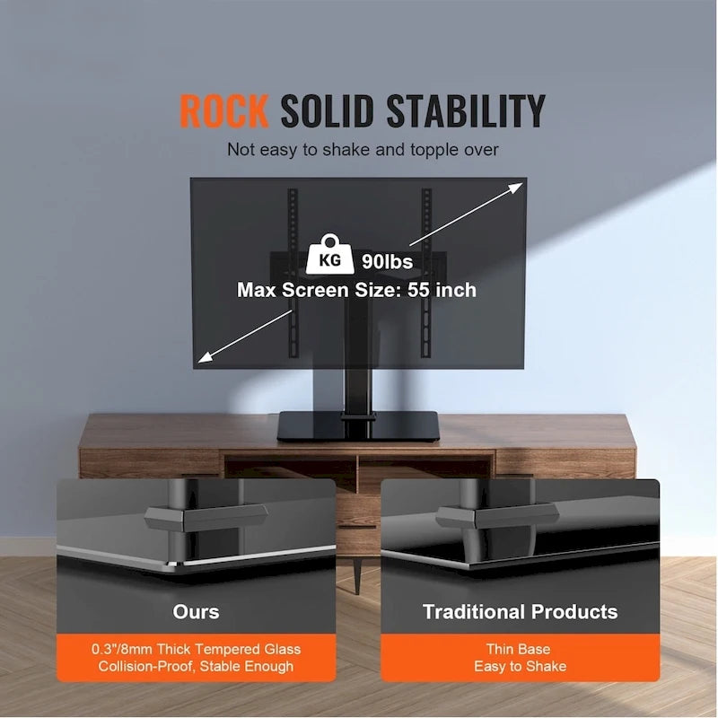 55 TV Stand Mount Swivel Universal / Mobile Floor Adjustable Height - 42 inches
