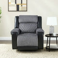 39 Black and Gray Faux Leather & Fabric Manual Recliner