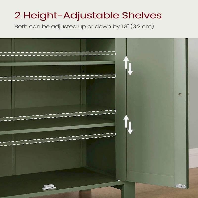 Forest Green Bathroom Storage Cabinet with Adjustable Shelves - 11.8D x 23.6W x 31.5H