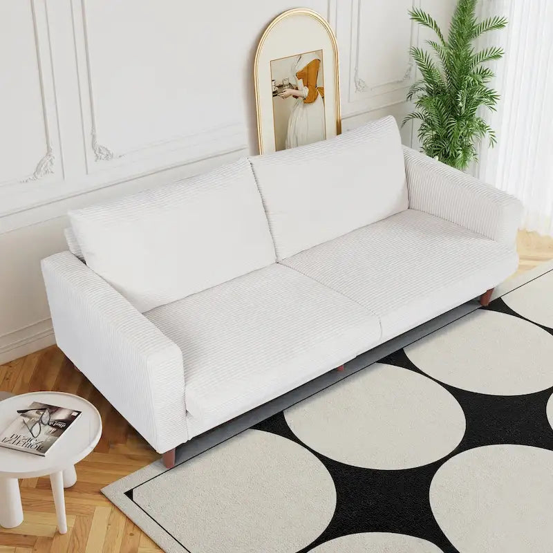 82.68 in. Mid-Century Modern Rectangle 2-Seater Loveseat with Square Arm