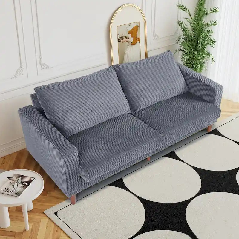 82.68 in. Mid-Century Modern Rectangle 2-Seater Loveseat with Square Arm