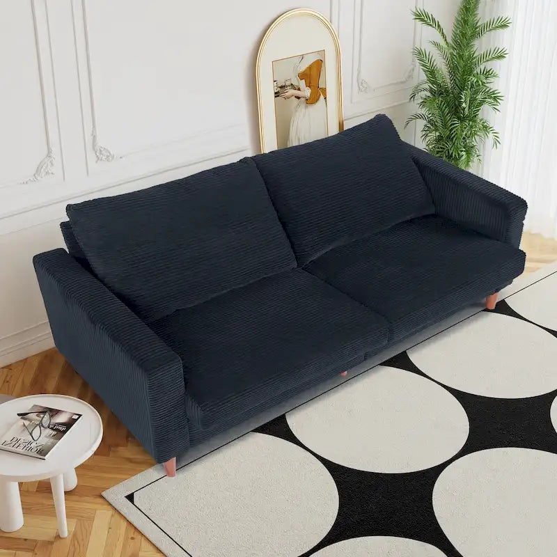 82.68 in. Mid-Century Modern Rectangle 2-Seater Loveseat with Square Arm
