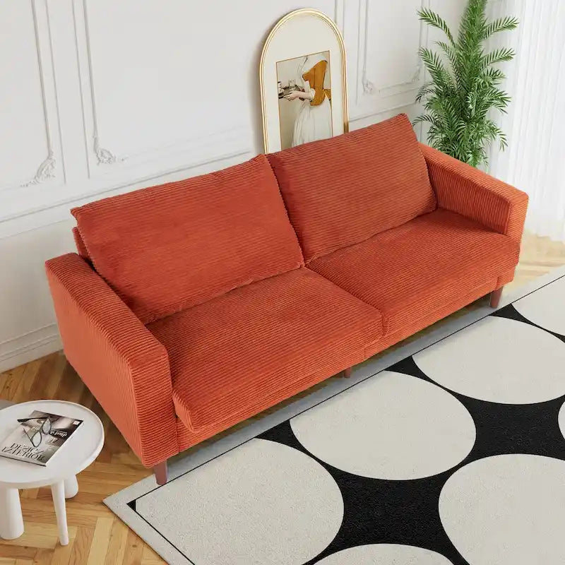 82.68 in. Mid-Century Modern Rectangle 2-Seater Loveseat with Square Arm