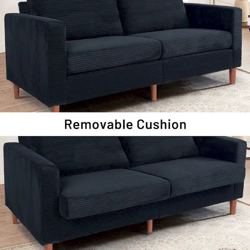 82.68 in. Mid-Century Modern Rectangle 2-Seater Loveseat with Square Arm