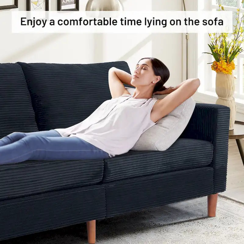 82.68 in. Mid-Century Modern Rectangle 2-Seater Loveseat with Square Arm