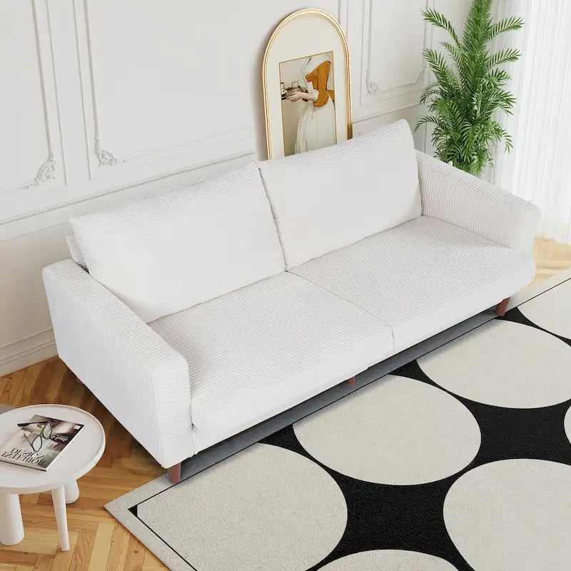 82.68 in. Mid-Century Modern Rectangle 2-Seater Loveseat with Square Arm