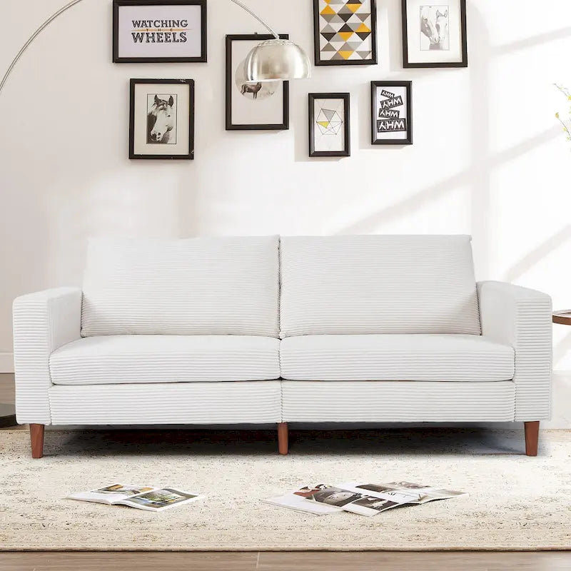 82.68 in. Mid-Century Modern Rectangle 2-Seater Loveseat with Square Arm