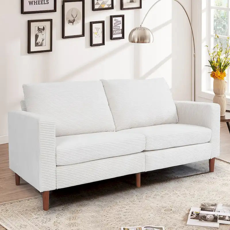 82.68 in. Mid-Century Modern Rectangle 2-Seater Loveseat with Square Arm