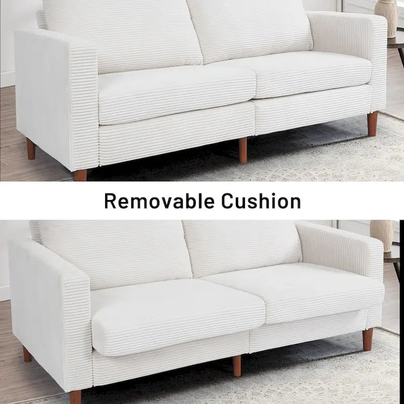 82.68 in. Mid-Century Modern Rectangle 2-Seater Loveseat with Square Arm