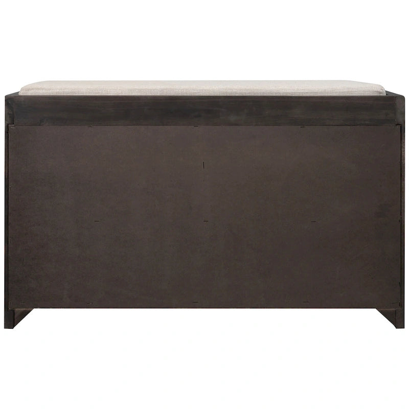 Rustic Storage Bench with Removable Basket, 2 Drawers & Cushion Top