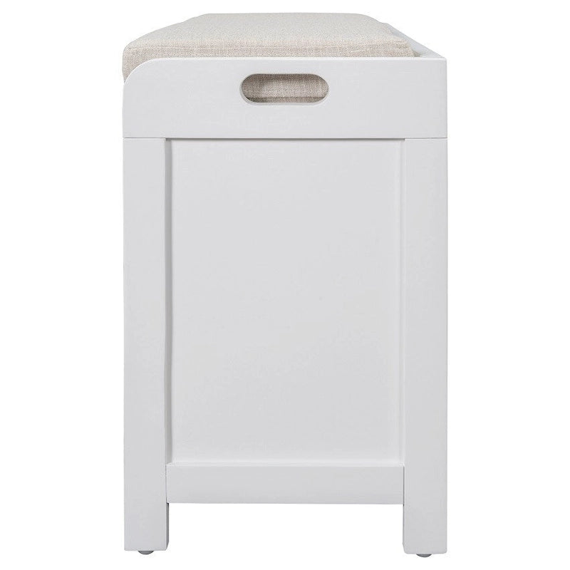 Rustic Storage Bench with Removable Basket, 2 Drawers & Cushion Top