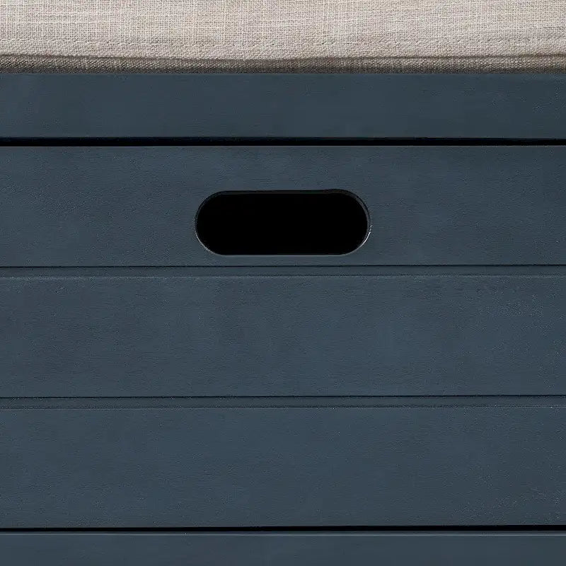 Rustic Storage Bench with Removable Basket, 2 Drawers & Cushion Top