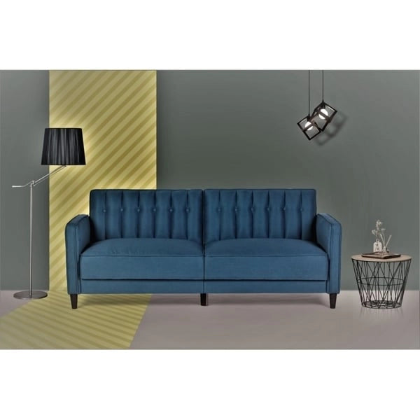 Luxury Velvet Tufted Sofa Bed with Wood Legs