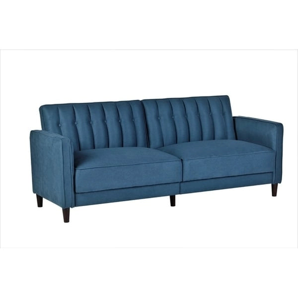 Luxury Velvet Tufted Sofa Bed with Wood Legs