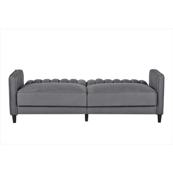 Luxury Velvet Tufted Sofa Bed with Wood Legs