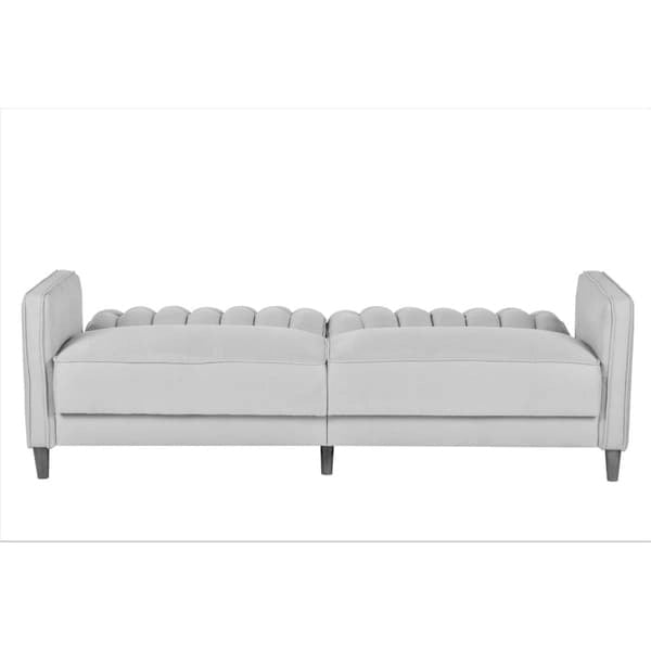 Luxury Velvet Tufted Sofa Bed with Wood Legs