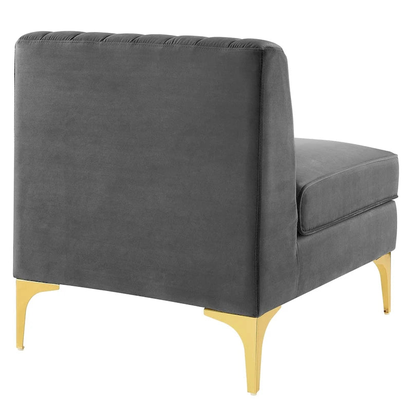 Channel Tufted Performance Velvet 4-Seater Sofa