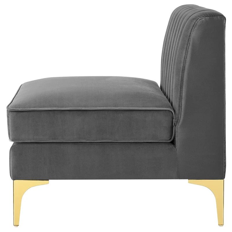 Channel Tufted Performance Velvet 4-Seater Sofa