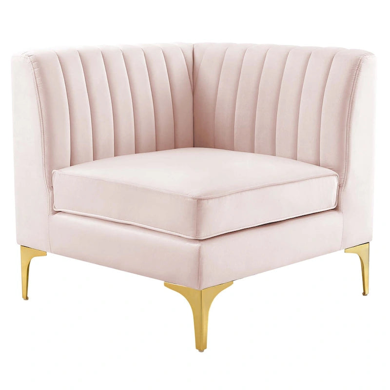 Channel Tufted Performance Velvet 4-Seater Sofa