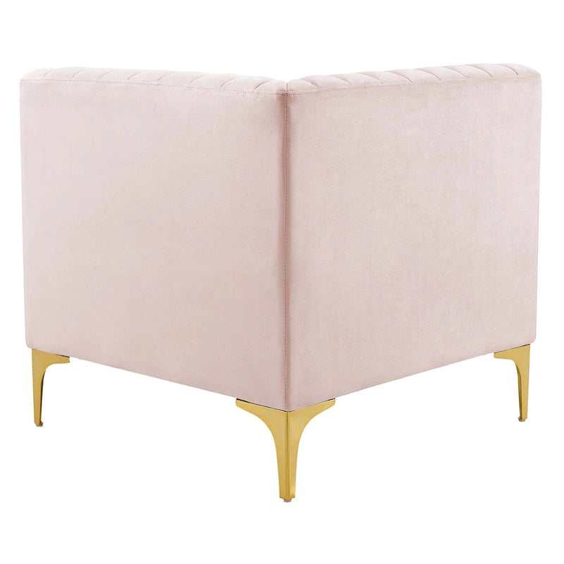 Channel Tufted Performance Velvet 4-Seater Sofa