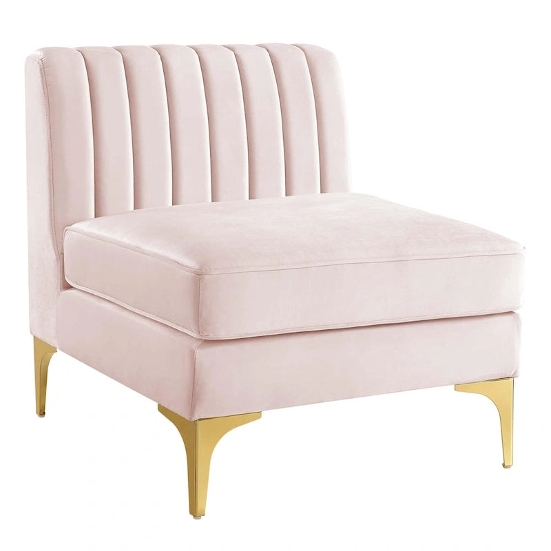 Channel Tufted Performance Velvet 4-Seater Sofa