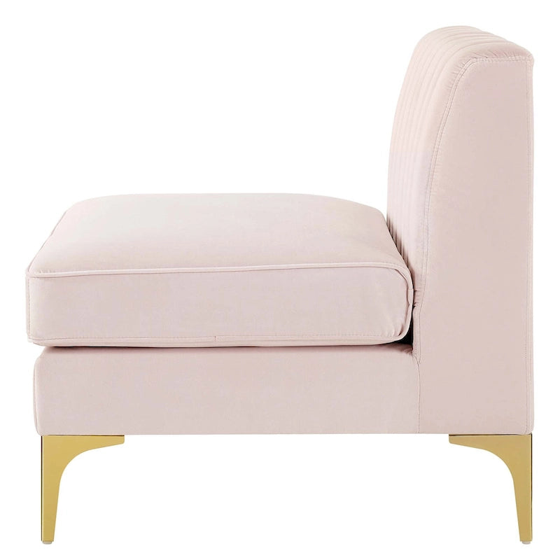 Channel Tufted Performance Velvet 4-Seater Sofa