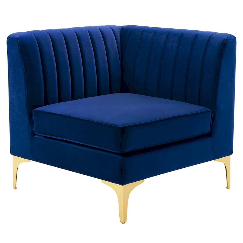 Channel Tufted Performance Velvet 4-Seater Sofa