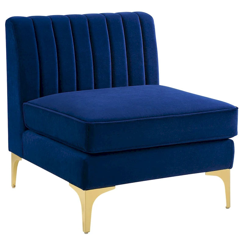 Channel Tufted Performance Velvet 4-Seater Sofa