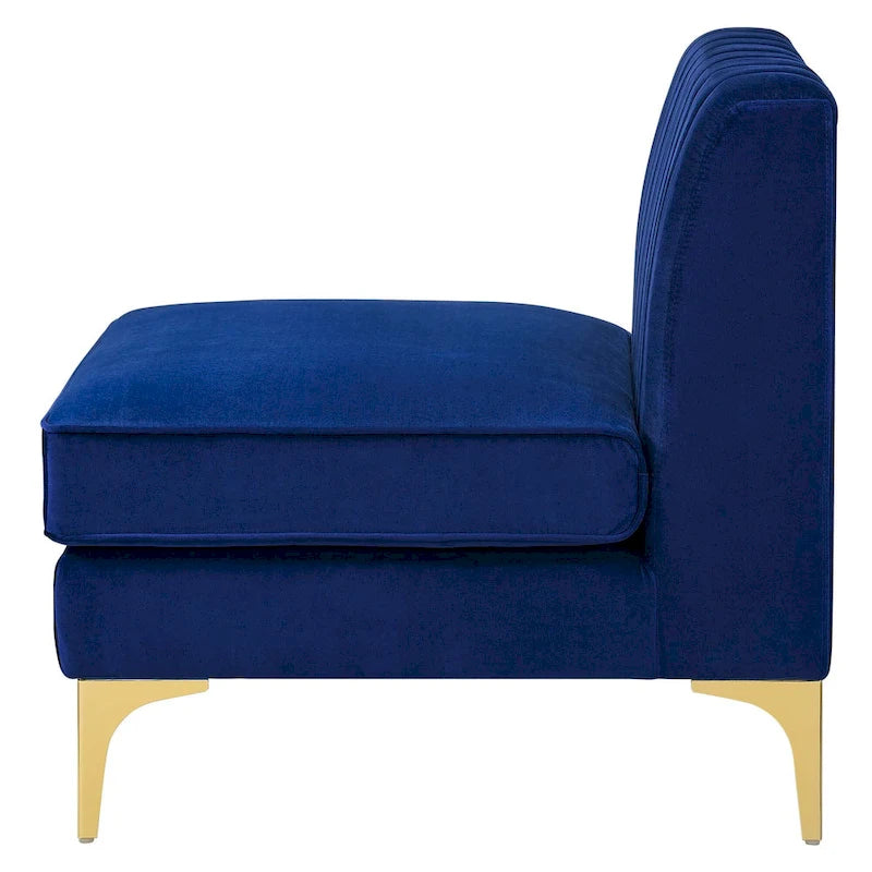 Channel Tufted Performance Velvet 4-Seater Sofa