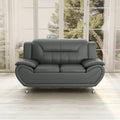 61.3" Faux Leather Pillow Top Arm Loveseat
