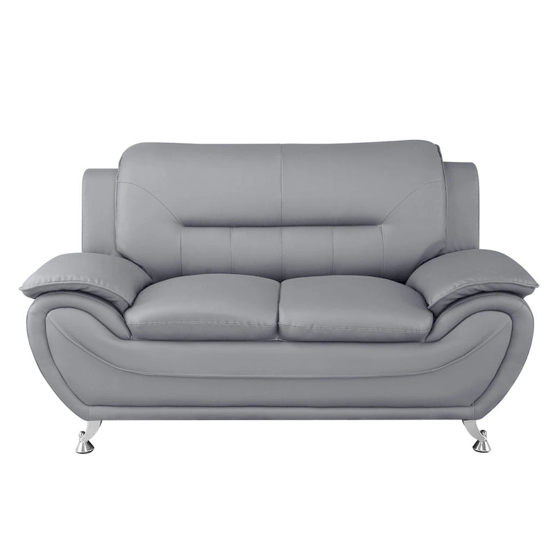61.3" Faux Leather Pillow Top Arm Loveseat