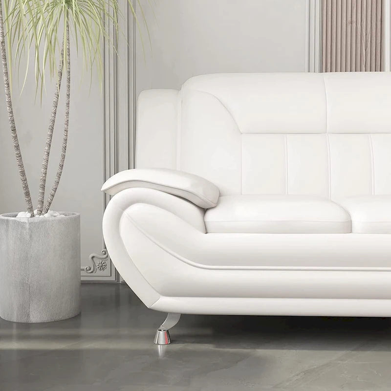 61.3" Faux Leather Pillow Top Arm Loveseat