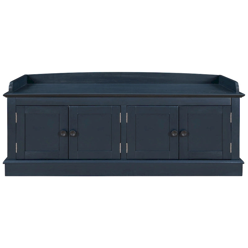 Storage Bench with 4 Doors and Adjustable Shelves