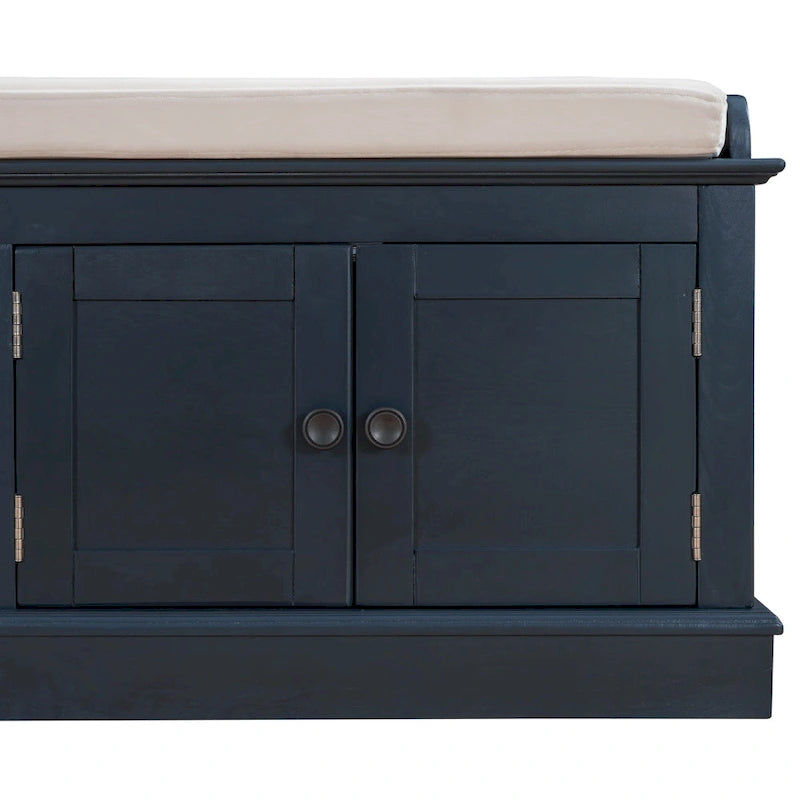 Storage Bench with 4 Doors and Adjustable Shelves