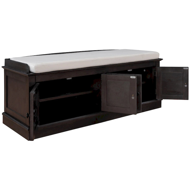 Storage Bench with 4 Doors and Adjustable Shelves