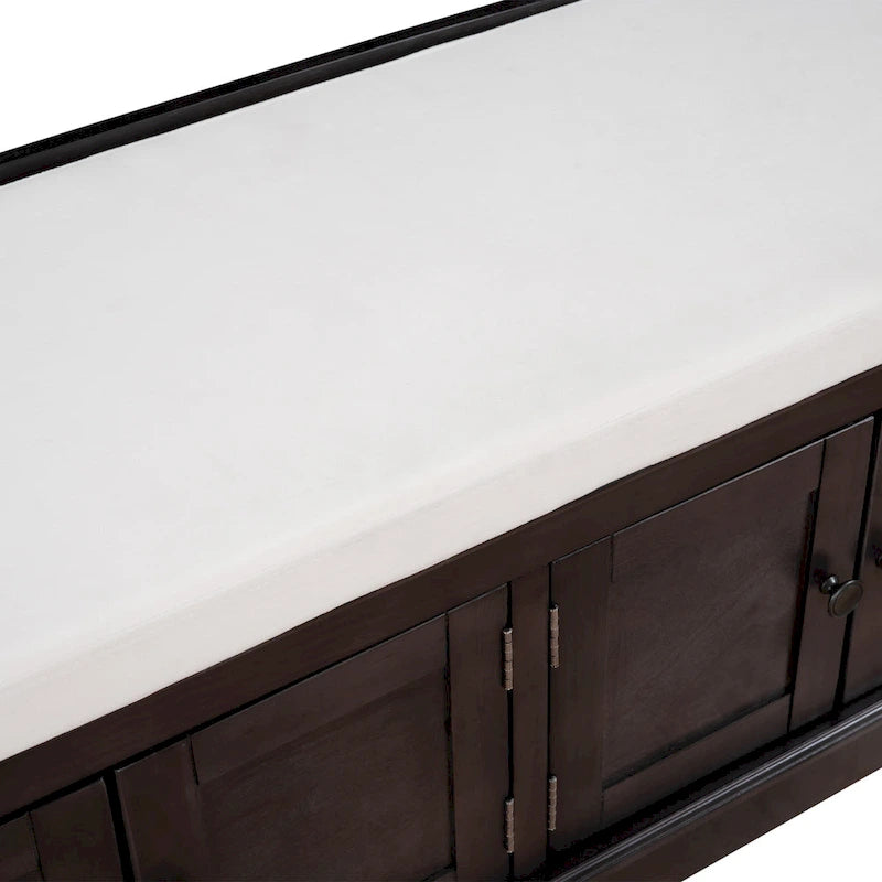 Storage Bench with 4 Doors and Adjustable Shelves