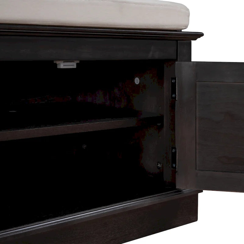 Storage Bench with 4 Doors and Adjustable Shelves