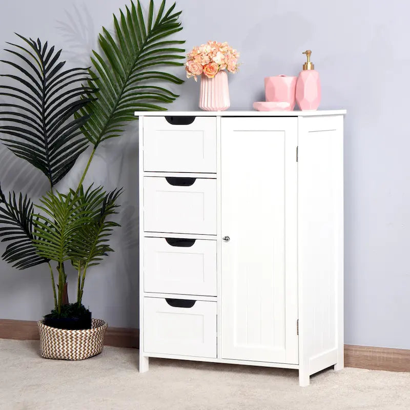 Floor Cabinet with Adjustable Shelf and Drawers