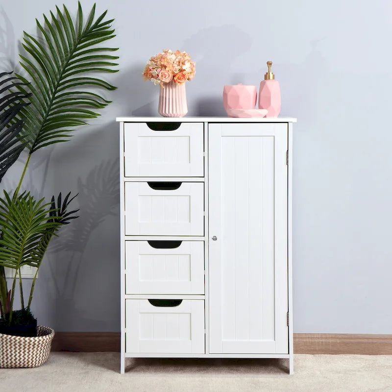 Floor Cabinet with Adjustable Shelf and Drawers