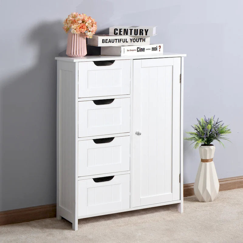 Floor Cabinet with Adjustable Shelf and Drawers