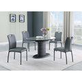 Somette Kenya Extendable Dining Table with Art Deco Stripe Base