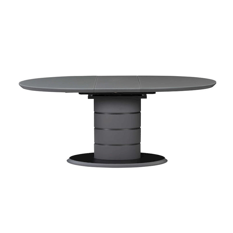 Contemporary Extendable Dining Table with Art Deco Stripe Base