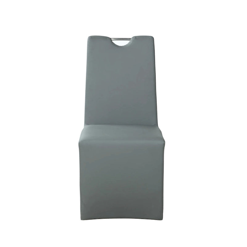 Contemporary Faux Leather Handle-Back Side Chair, Set of 2 - 20.9 x 18.5 x 39.4